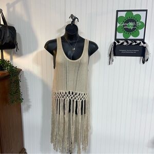 Torrid Cream Fringe Tank Top